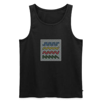 Synthesizer-Wellenformen - Männer Premium Bio Tank Top - Schwarz - Vorne - AI Model Male 178 light (178cm)