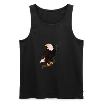 Weißkopfseeadler Vogel Falke Habicht Bussard Natur - Männer Premium Bio Tank Top - Schwarz - Vorne - Michal (187cm)