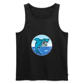 megalodon - Men's Premium Organic Tank Top - black - Front - Michal (187cm)