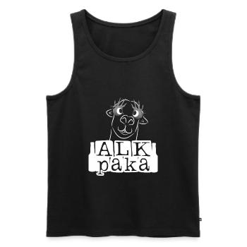 ALKPAKA Biershirt - Männer Premium Bio Tank Top - Schwarz - Vorne - AI Model Male 178 light (178cm)