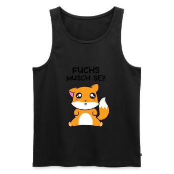 Fuchs musch sei | Spruch schwäbisch lustig - Männer Premium Bio Tank Top - Schwarz - Vorne - Michal (187cm)