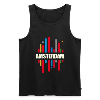 Amsterdam - Men's Premium Organic Tank Top - black - Front - AI Model Male 178 light (178cm)