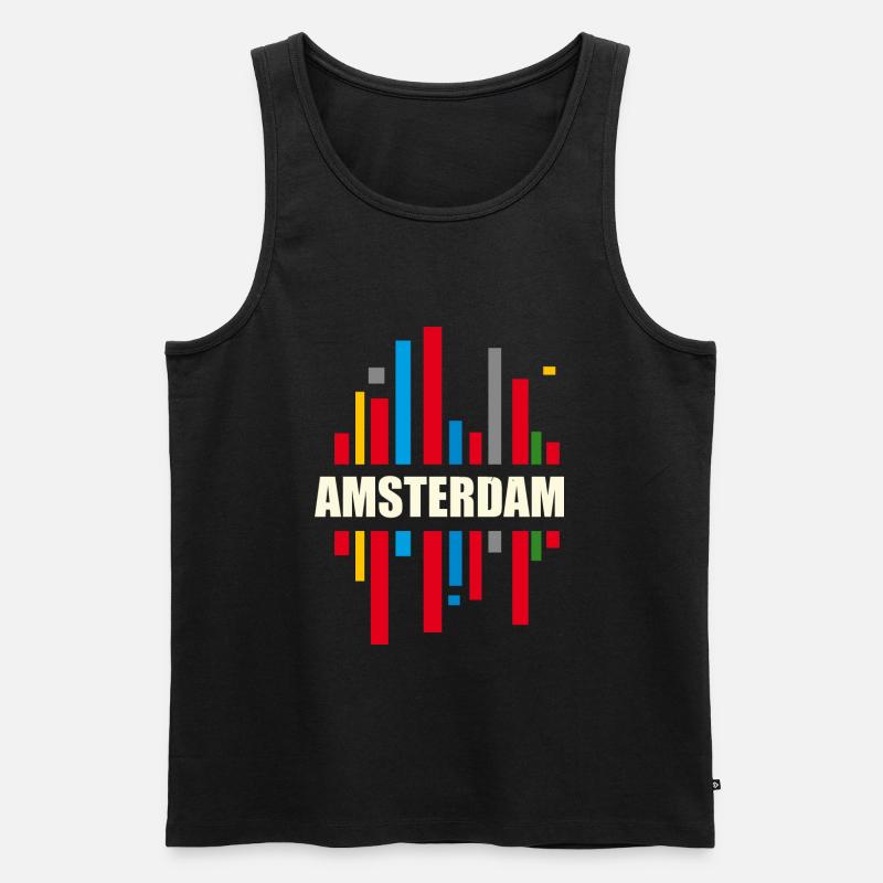 Amsterdam - Männer Premium Bio Tank Top - Schwarz