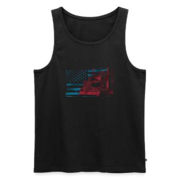 Amerikanische Flagge Truckerfahrer 18 Tonner - Männer Premium Bio Tank Top - Schwarz - Vorne - AI Model Male 178 light (178cm)