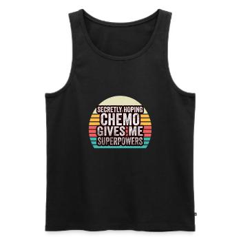 Chemo espérant secrètement des superpouvoirs Radiation Cancer - Débardeur bio Premium Homme - noir - Devant - AI Model Male 178 light (178cm)