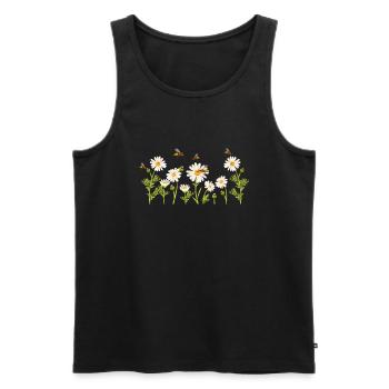 Marguerites Daisy Summer Daisies Flower Garden - Men's Premium Organic Tank Top - black - Front - AI Model Male 178 light (178cm)