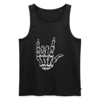 Rock & Roll Skeleton Guitar Music Lover - Men's Premium Organic Tank Top - black - Front - Michal (187cm)