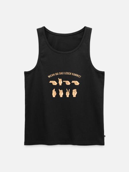 Tegnsprog Sjovt at sige døv - Herre Premium økologisk tanktop - sort