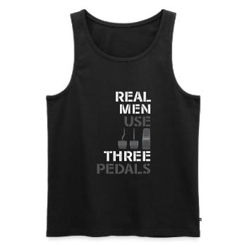 Real Men Use Three Pedals - Männer Premium Bio Tank Top - Schwarz - Vorne - AI Model Male 178 light (178cm)