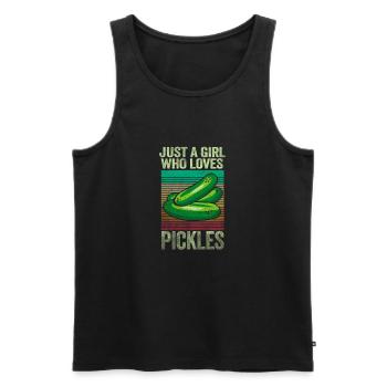 Just A Girl Who Loves Pickles. Pickle - Männer Premium Bio Tank Top - Schwarz - Vorne - Michal (187cm)