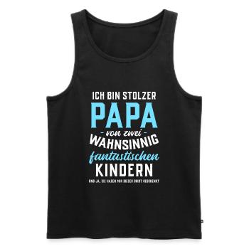 Ich bin stolzer Papa von 2 fantastischen Kindern - Männer Premium Bio Tank Top - Schwarz - Vorne - Michal (187cm)