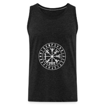 Wikinger-Kompass - Männer Premium Bio Tank Top - Anthrazit - Vorne - Alexander (188cm)