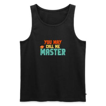 Call Me Master Graduation School College Degree - Männer Premium Bio Tank Top - Schwarz - Vorne - AI Model Male 178 light (178cm)