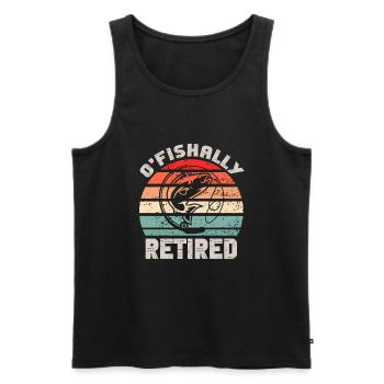 O'fishally retired - Männer Premium Bio Tank Top - Schwarz - Vorne - Michal (187cm)