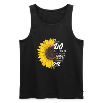 I Can Do All Things Through Christ Strengthens - Men's Premium Organic Tank Top - black - Front - Michal (187cm)
