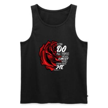 I Can Do All Things Through Christ Strengthens - Männer Premium Bio Tank Top - Schwarz - Vorne - AI Model Male 178 light (178cm)