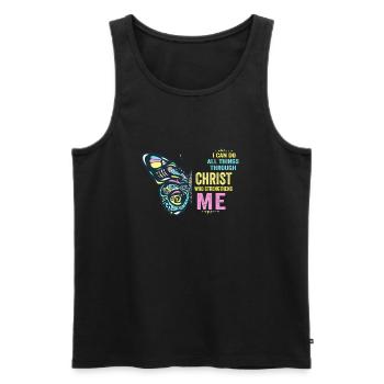 I Can Do All Things Through Christ Strengthens - Men's Premium Organic Tank Top - black - Front - Michal (187cm)