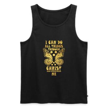 I Can Do All Things Through Christ Strengthens - Men's Premium Organic Tank Top - black - Front - Michal (187cm)