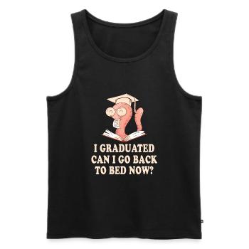 I Graduated Can I Go Back to Bed Now Finally - Men's Premium Organic Tank Top - black - Front - Michal (187cm)