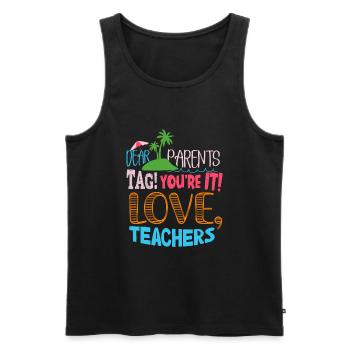 Chers parents Tag You Are It Love Enseignants - Débardeur bio Premium Homme - noir - Devant - AI Model Male 178 light (178cm)