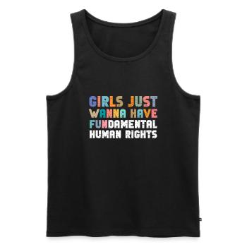 Girls Just Wanna Have Fundamental Human Rights - Men's Premium Organic Tank Top - black - Front - Michal (187cm)