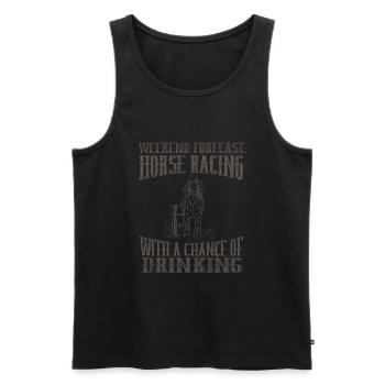 Weekend Forecast Horse Racing Chance of Drinking - Men's Premium Organic Tank Top - black - Front - AI Model Male 178 light (178cm)