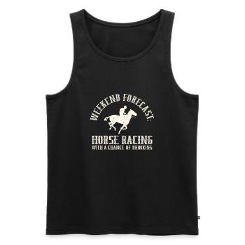 Weekend Forecast Horse Racing Chance of Drinking - Men's Premium Organic Tank Top - black - Front - AI Model Male 178 light (178cm)