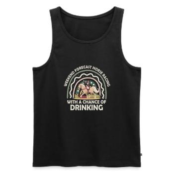 Weekend Forecast Horse Racing Chance of Drinking - Männer Premium Bio Tank Top - Schwarz - Vorne - AI Model Male 178 light (178cm)