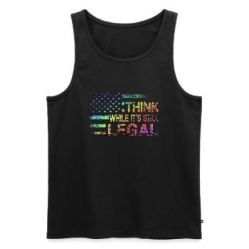 Think While Its Still Legal - Men's Premium Organic Tank Top - black - Front - AI Model Male 178 light (178cm)