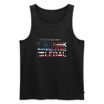 Think While Its Still Legal - Men's Premium Organic Tank Top - black - Front - AI Model Male 178 light (178cm)