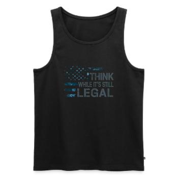 Think While Its Still Legal - Men's Premium Organic Tank Top - black - Front - AI Model Male 178 light (178cm)