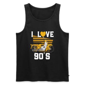 1990's 90s I Heart Nineties I Love the 90's Old - Männer Premium Bio Tank Top - Schwarz - Vorne - Michal (187cm)