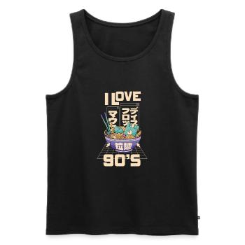 1990's 90s I Heart Nineties I Love the 90's Old - Männer Premium Bio Tank Top - Schwarz - Vorne - Michal (187cm)