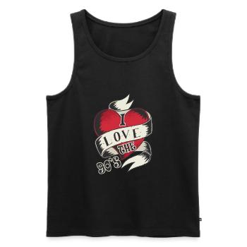 Années 1990 90 I Heart Nineties I Love the 90's Old - Débardeur bio Premium Homme - noir - Devant - AI Model Male 178 light (178cm)