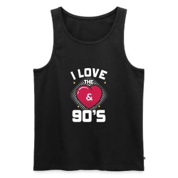 1990's 90s I Heart Nineties I Love the 90's Old - Männer Premium Bio Tank Top - Schwarz - Vorne - Michal (187cm)