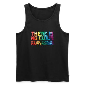 There Is No Cloud It's Just Someone Else's - Männer Premium Bio Tank Top - Schwarz - Vorne - AI Model Male 178 light (178cm)