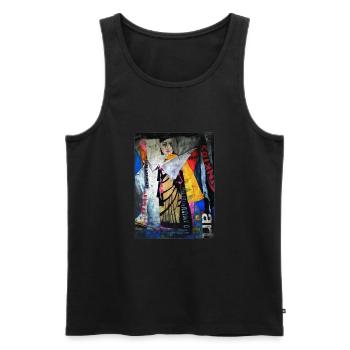 Palette de peinture Pinceau Artiste Peintre Artsy & Dessin - Débardeur bio Premium Homme - noir - Devant - AI Model Male 178 light (178cm)