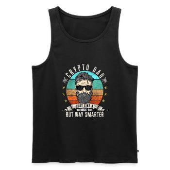 Crypto Dad wie ein normaler Dad - Männer Premium Bio Tank Top - Schwarz - Vorne - Michal (187cm)