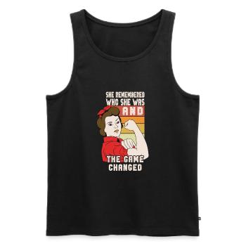 She Remembered Who She Was And The Game Changed - Men's Premium Organic Tank Top - black - Front - Michal (187cm)