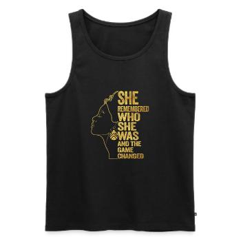 She Remembered Who She Was And The Game Changed - Men's Premium Organic Tank Top - black - Front - Michal (187cm)