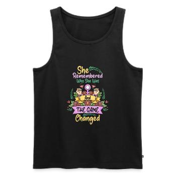 She Remembered Who She Was And The Game Changed - Men's Premium Organic Tank Top - black - Front - Michal (187cm)