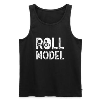 Roll Model Disability Awareness PWD Wheelchair - Men's Premium Organic Tank Top - black - Front - Michal (187cm)