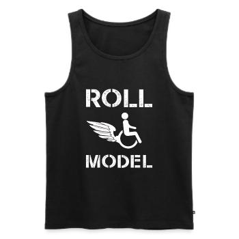 Roll Model Disability Awareness PWD Wheelchair - Men's Premium Organic Tank Top - black - Front - Michal (187cm)