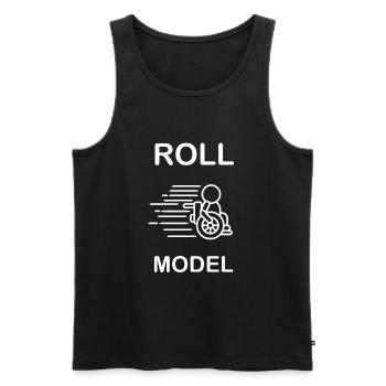Roll Model Disability Awareness PWD Wheelchair - Men's Premium Organic Tank Top - black - Front - Michal (187cm)