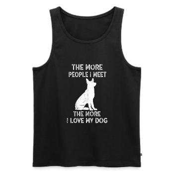 The More People I Meet The More I Like My Dog - Men's Premium Organic Tank Top - black - Front - Michal (187cm)