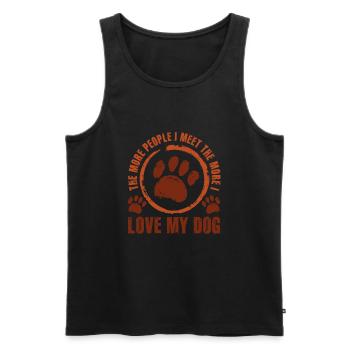 The More People I Meet The More I Like My Dog - Men's Premium Organic Tank Top - black - Front - Michal (187cm)