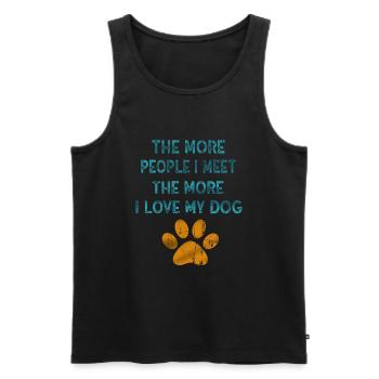 The More People I Meet The More I Like My Dog - Men's Premium Organic Tank Top - black - Front - Michal (187cm)