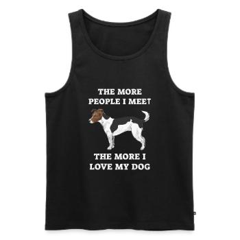 The More People I Meet The More I Like My Dog - Men's Premium Organic Tank Top - black - Front - Michal (187cm)