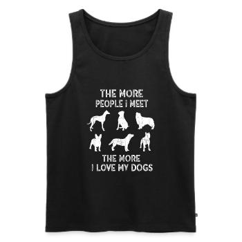 The More People I Meet The More I Like My Dog - Men's Premium Organic Tank Top - black - Front - Michal (187cm)