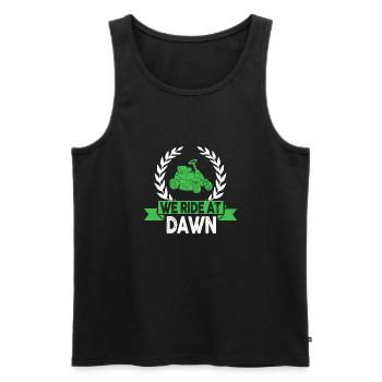We Ride At Dawn Dad Lawn Mower Make Laugh Day Yard - Männer Premium Bio Tank Top - Schwarz - Vorne - Michal (187cm)